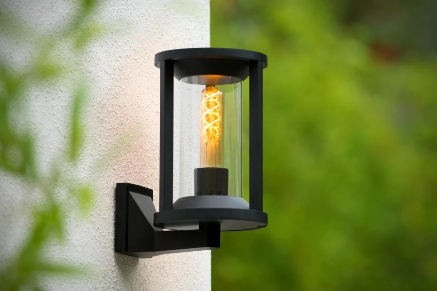 Lucide CADIX - Wall light Indoor/Outdoor - 1xE27 - IP65 - Black - ambiance 1